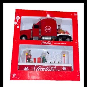 Coca-Cola Christmas Semi Tractor collectible set